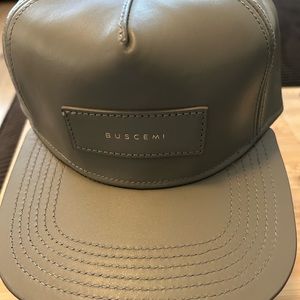 Buscemi Gray leather ball cap